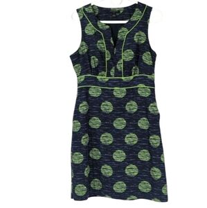 Banana Republic dark blue and Green Polka Dot Dress size 6P great condition !
